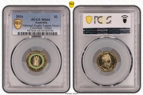 2024 $2 National Rugby League Men's Colorized - Green MS64