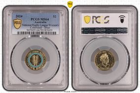 2024 $2 National Rugby League Women's Colorized - Blue MS64