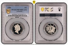 1986 10C PR70DCAM