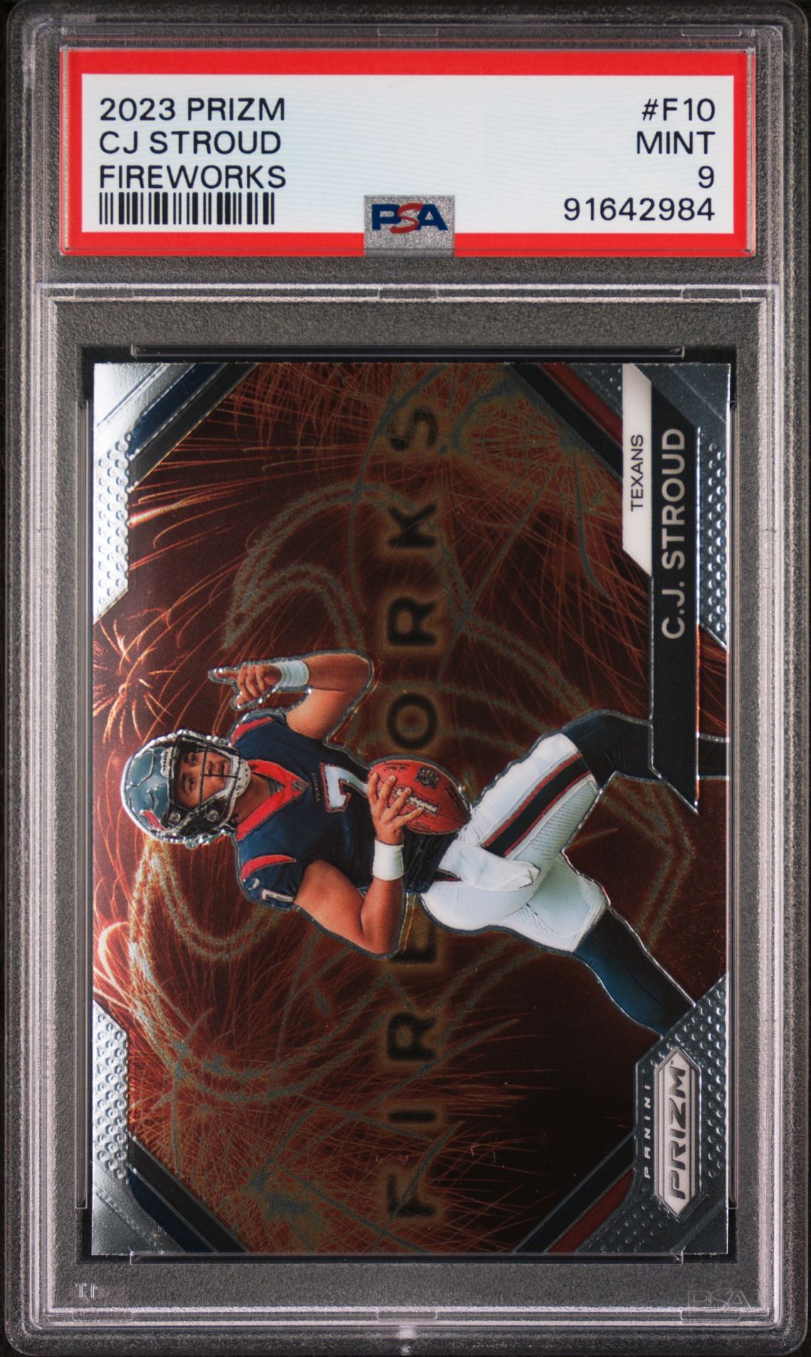 2023 Panini Prizm Fireworks Cj Stroud #F10 Mint 9 front