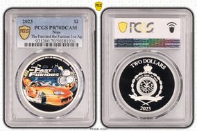 2023 $2 The Fast and the Furious 1oz Ag PR70DCAM