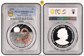2023 $5 Desert Scorpion Colorized 1oz PR69DCAM