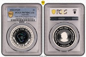 2024-P125 $1 Year of the Dragon Opal Ag PR70DCAM