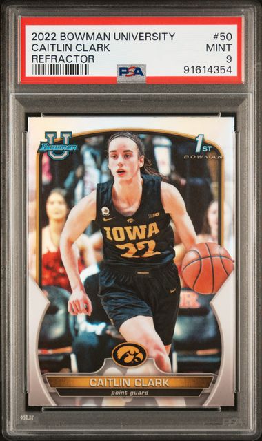 2022 Bowman U Caitlin Clark #50 Refractor PSA 9