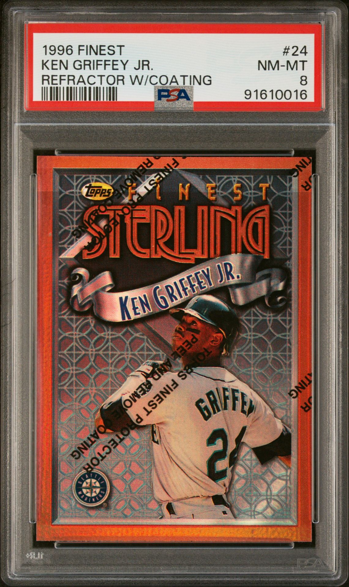 1996 Finest FINEST REFRACTOR W/COATING #24 Ken Griffey Jr. front