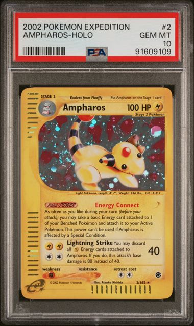 2002 Pokemon POKEMON EXPEDITION Holo #2 Ampharos-Holo front