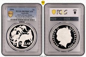 2004 $1 Mob of Roos 40mm 20 Yrs of the Dollar Coin PR70DCAM