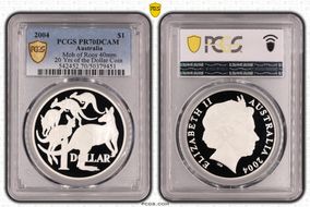 2004 $1 Mob of Roos 40mm 20 Yrs of the Dollar Coin PR70DCAM