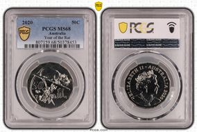 2020 50C Year of the Rat MS68