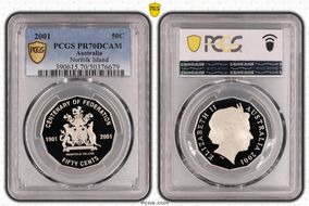 2001 50C Norfolk Island PR70DCAM