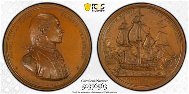 (1789) AE Medal J-NA-1, Betts-568 Original Dies MS65