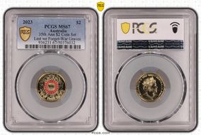 2023 $2 35th Ann $2 Coin Set Colorized Lest we Forget-War Graves MS67