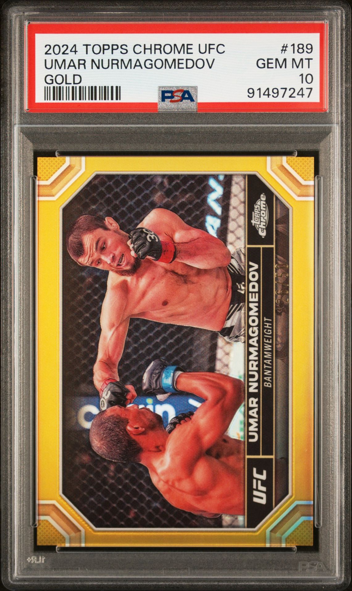 2024 Topps Chrome Ufc Umar Nurmagomedov #189 (Gold Refractor) Gem Mt 10 front
