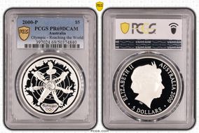 2000-P $5 Olympic - Reaching the World PR69DCAM