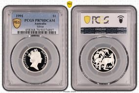 1991 $1 Silver PR70DCAM