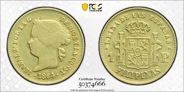 1864/0 Peso XF40