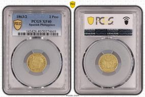 1863/2 2 Peso XF40