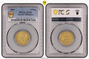 1861 4 Peso KM-144 AU53