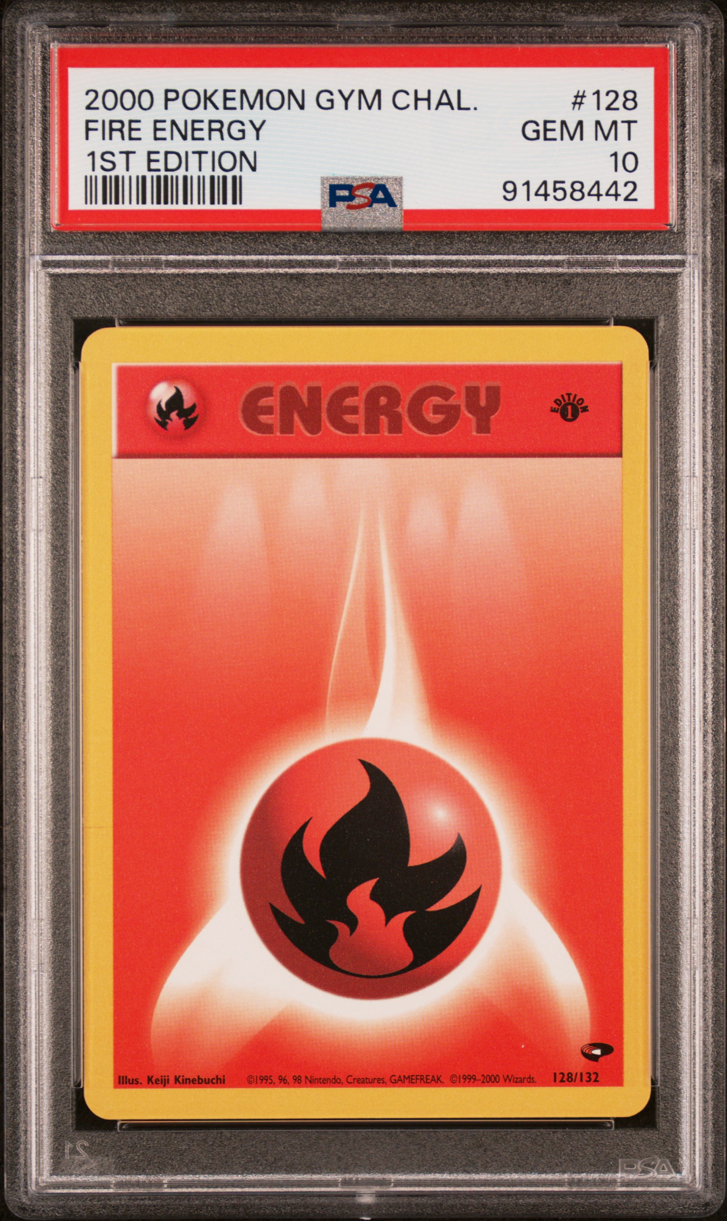 2000 Pokemon Gym Challenge 1st Edition 128 Fire Energy – PSA GEM MT 10