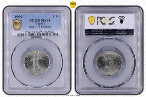 1992 1 Fr Gad-474 Semeuse MS64