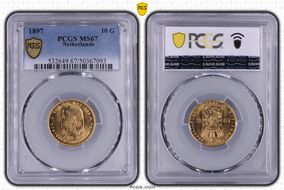 1897 10 G Beaded Border KM-118  Au MS67
