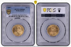 1897 10 G Beaded Border KM-118  Au MS66