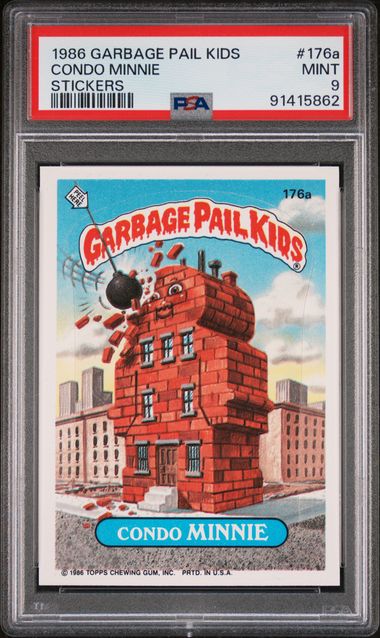 1986 Garbage Pail Kids GARBAGE PAIL KIDS STICKERS STICKERS #176A Condo Minnie front