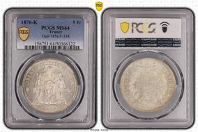 1876-K 5 Fr Gad-745a F-334 MS64