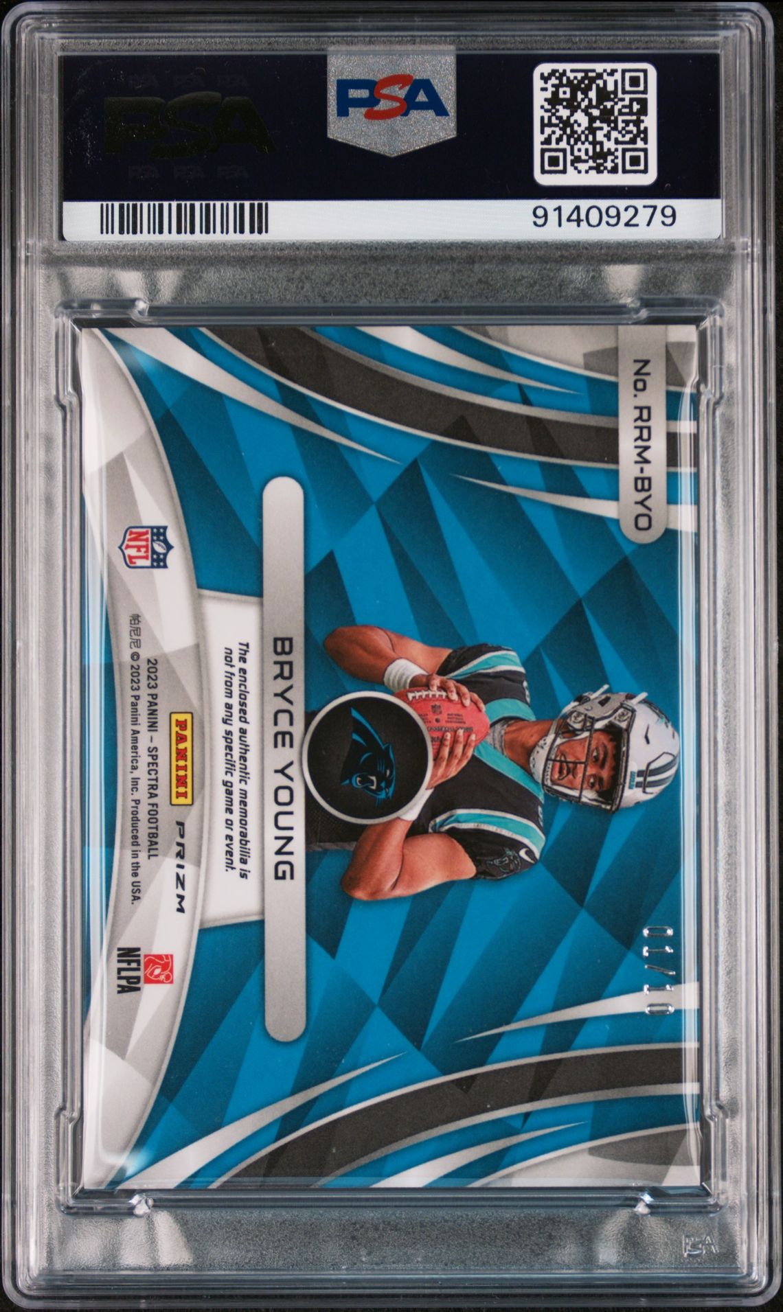 2023 Panini Spectra Rising Rookie Materials Bryce Young #Rrmbyo (Rising Rookie Mat-Nn Orange) Gem Mt 10 back