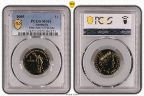 2005 $1 End of WWII - Dancing Man Al-Bronze MS69