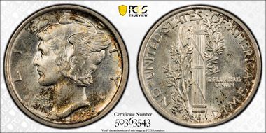 1925-D 10C AU58FB