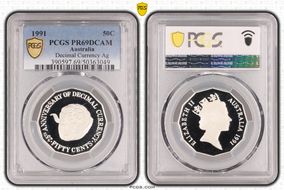 1991 50C Decimal Currency Ag PR69DCAM