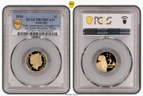 2018 $2 30th Anniversary Designed by Ian Rank-Broadley Effigy PR70DCAM