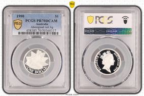 1990 $1 Aboriginal Art Ag PR70DCAM