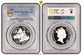 1988 50C Bicentennial Ag PR70DCAM