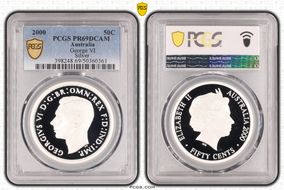 2000 50C George VI Silver PR69DCAM