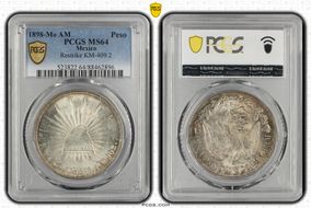 1898-Mo AM Peso Restrike KM-409.2 MS64