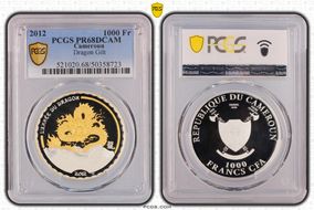 2012 1000 Fr Dragon Gilt PR68DCAM