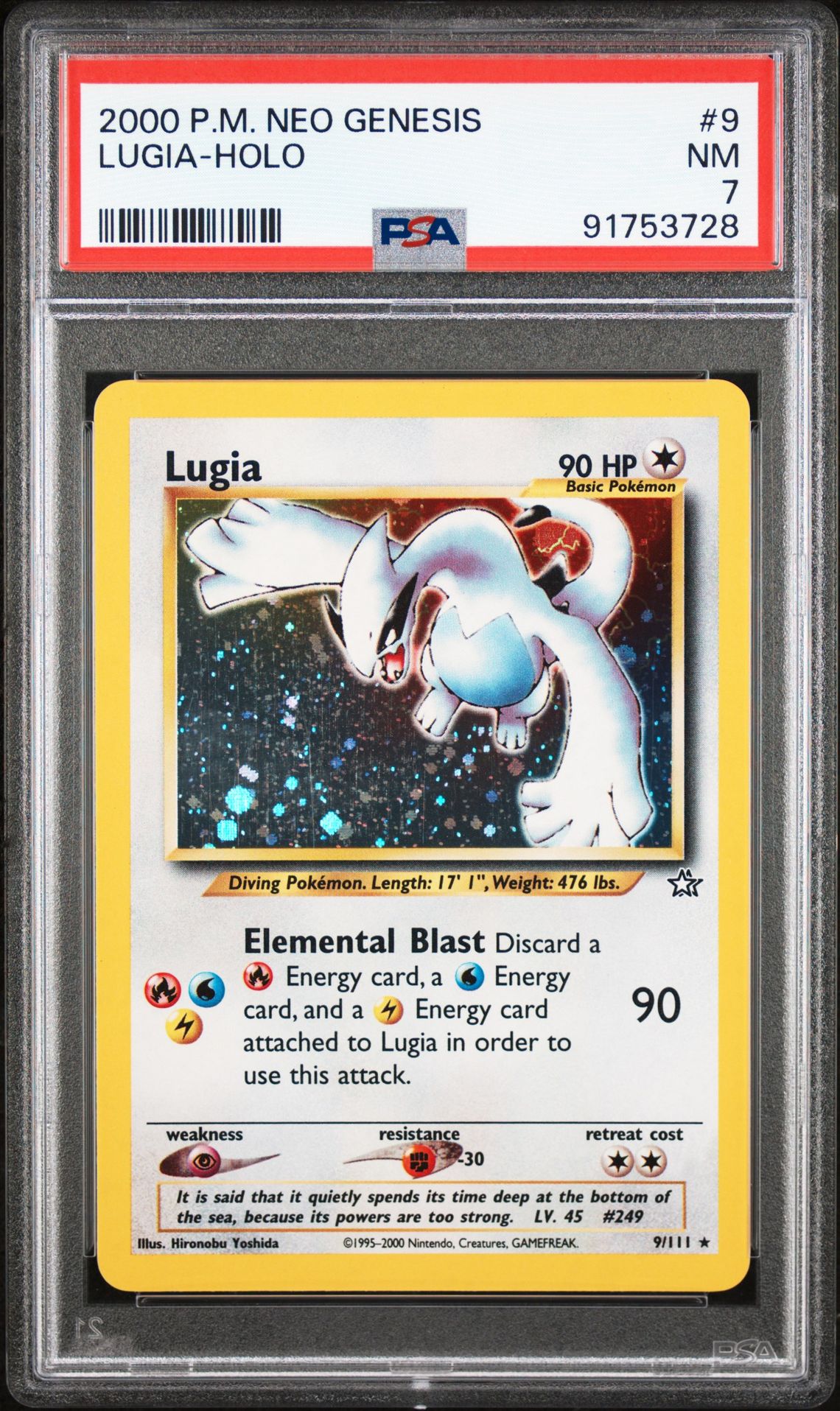 2000 Pokemon POKEMON NEO GENESIS Holo #9 Lugia-Holo front