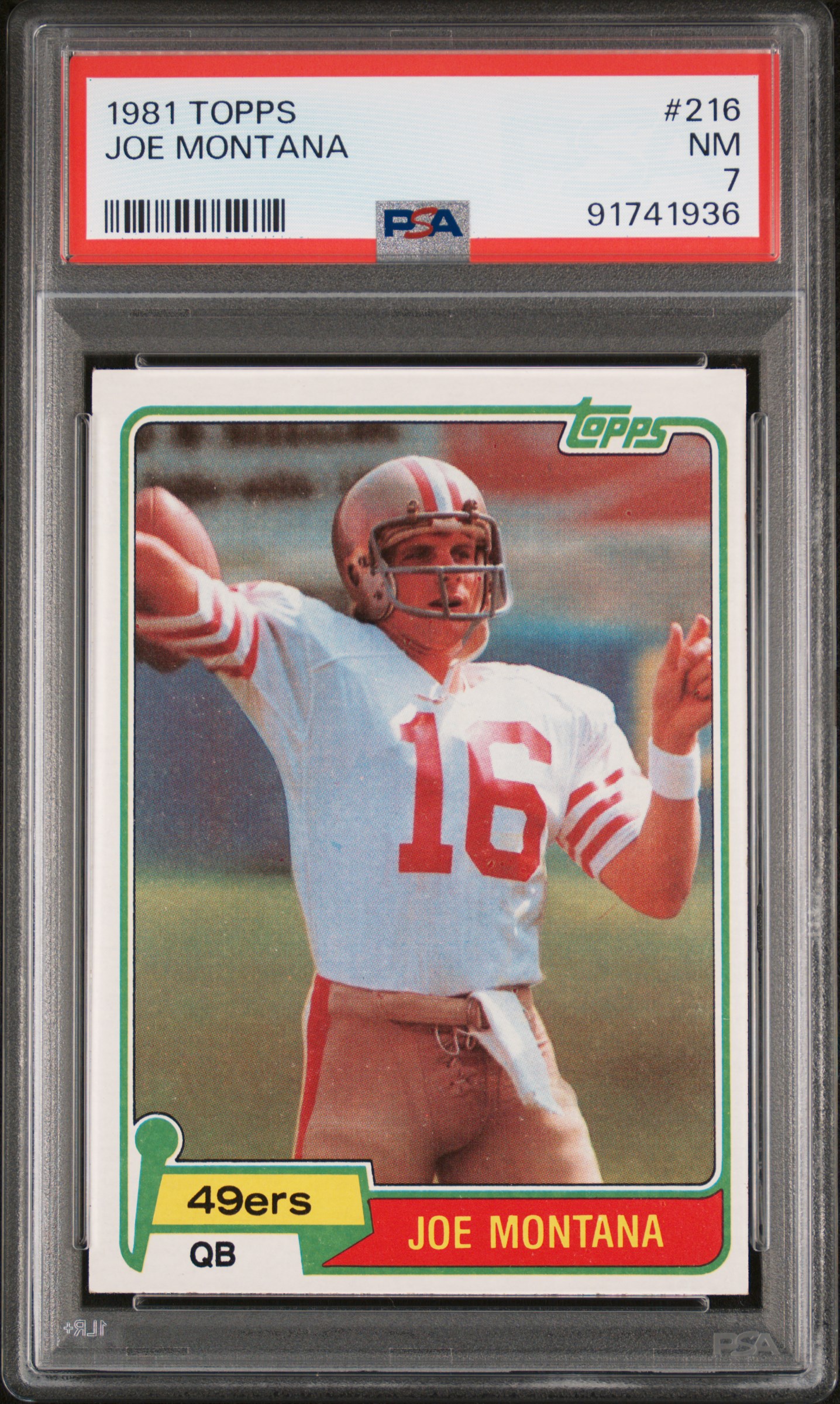 1981 Topps Joe Montana #216 Nm 7 front