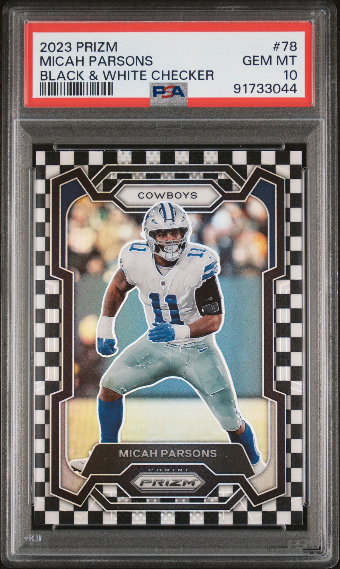 2023 Panini PANINI PRIZM BLACK & WHITE CHECKER #78 Micah Parsons front