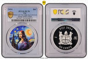 2024 50C Mona Lisa Van Gogh Ag Colorized PL70