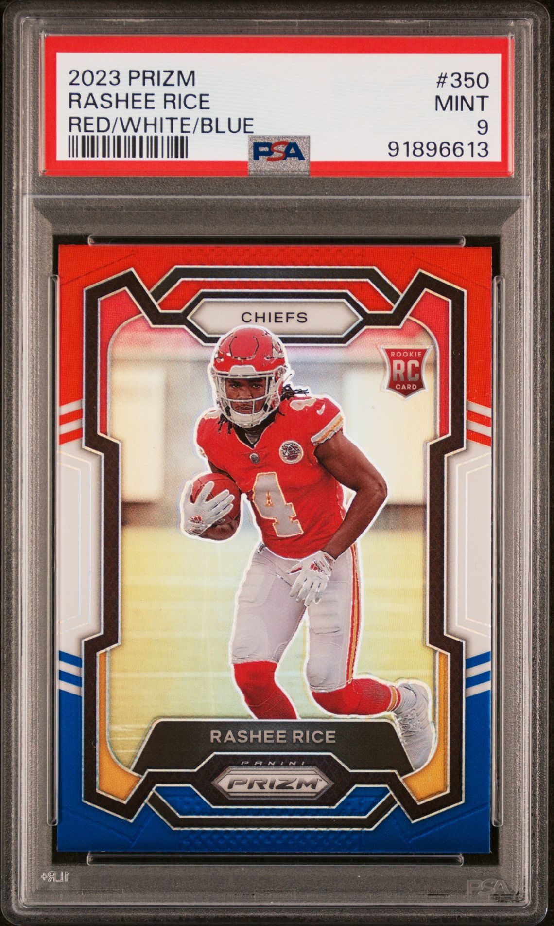2023 Panini Prizm Rashee Rice #350 (Red/White/Blue Prizm) Mint 9 front