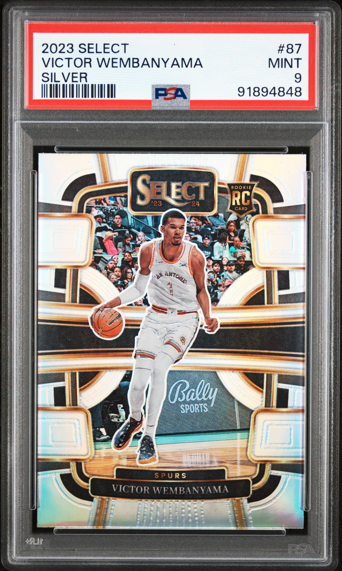 2023 Panini Select Victor Wembanyama #87 (Silver Prizm) Mint 9 front