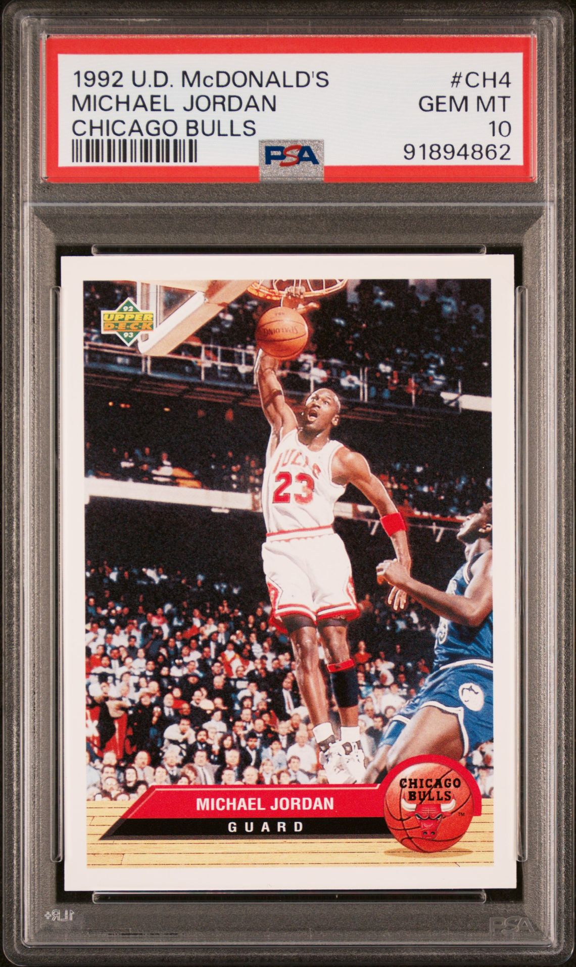 1992 Upper Deck Mcdonald's Michael Jordan #Ch4 (Chicago Bulls) Gem Mt 10 front