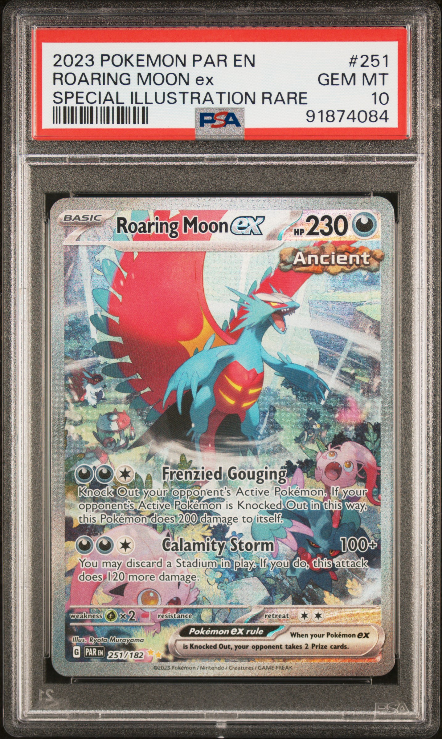 2023 Pokemon Par En-Paradox Rift Roaring Moon Ex #251 (Special Illustration Rare) Gem Mt 10 front