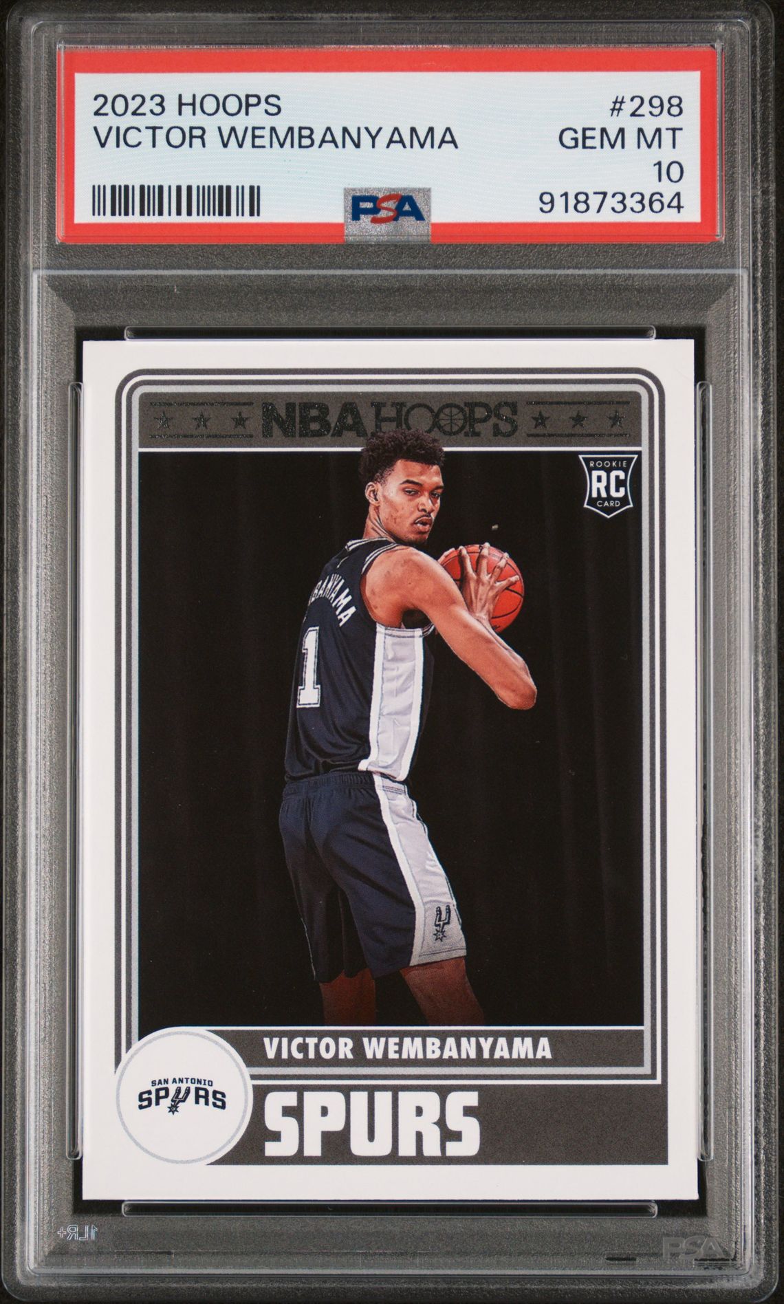 2023 Panini Nba Hoops Victor Wembanyama #298 Gem Mt 10 front