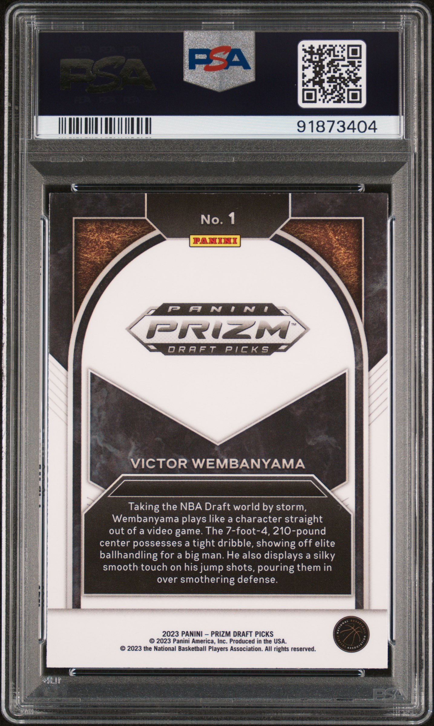 2023 Panini Prizm Draft Picks Brilliance Victor Wembanyama #1 Mint 9 back
