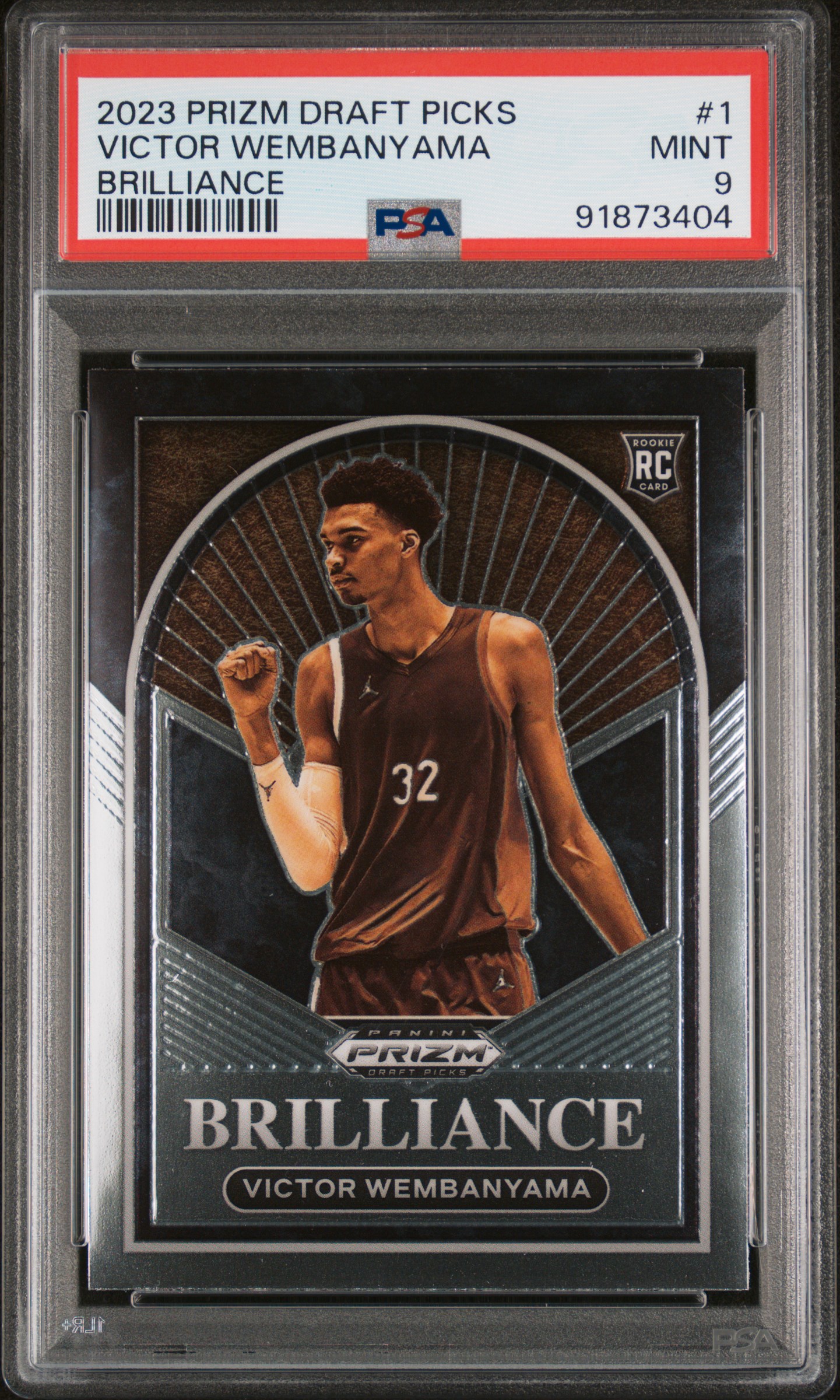 2023 Panini Prizm Draft Picks Brilliance Victor Wembanyama #1 Mint 9 front
