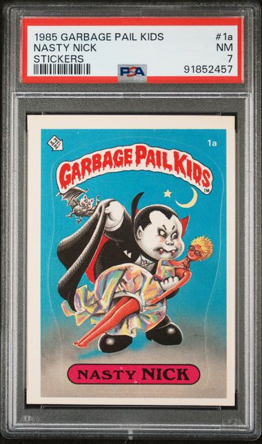 1985 Topps Garbage Pail Kids Series 1 Stickers/Base-Glossy #1A Nasty Nick front